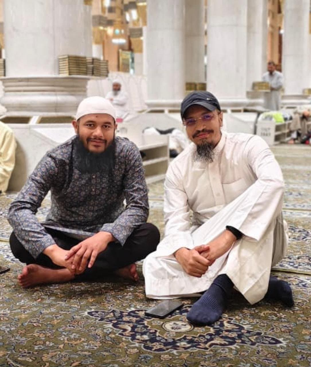 Neaz and Rubayet, founders of Sijjil Travels, in the Haramain